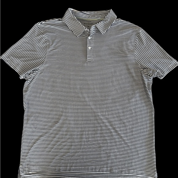 J. Crew Black and White Striped Polo Shirt NWT XXL - Picture 1 of 3